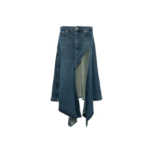 YProject SS24 Denim Long Skirt Women's Blue