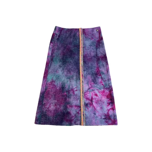 CHANEL Повседневный Длинный Юбка Женские Фиолетовый