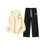 Светлый бежевый (Mb Fire Glory Логотип на груди) + Черный (Mb Fire Glory Логотип на штанах)