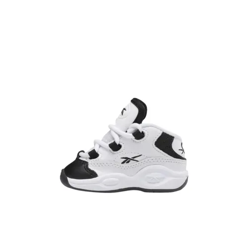 Reebok Question Mid Топ Обувь для малышей Белый черный Infant And Toddler