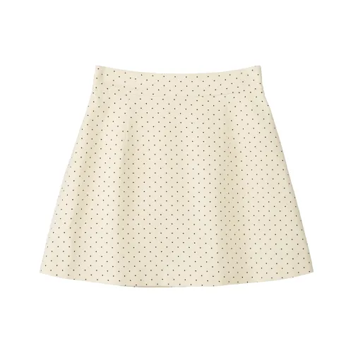 Fstudio Early AUTUMN Корейский стиль Маленький Балет Гороховый узор Возраст Уменьшающий A Линия 100% хлопок Повседневные короткие юбки Женские