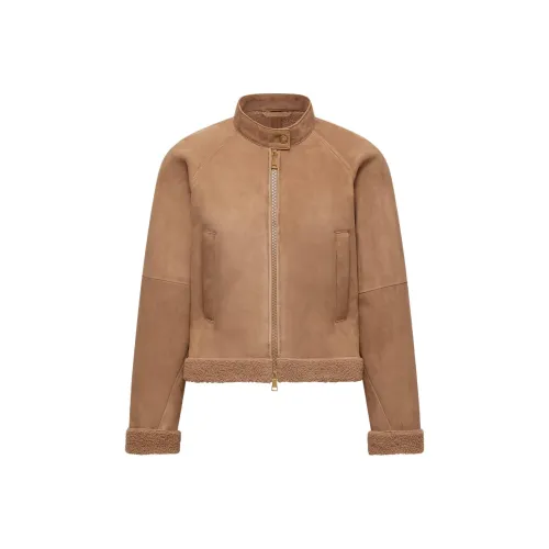 Moncler Vougeot Замша Короткий Пуховик Пуховик Женские