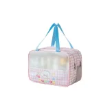 Розовый клетчатый щенок [Двухслойный, мокрое/сухое разделение]