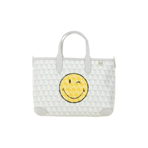 Anya Hindmarch совместный бренд Переработанный холст Сумка-тоут Сумка для покупок Сумка через плечо Мини Сумка Женская Серый