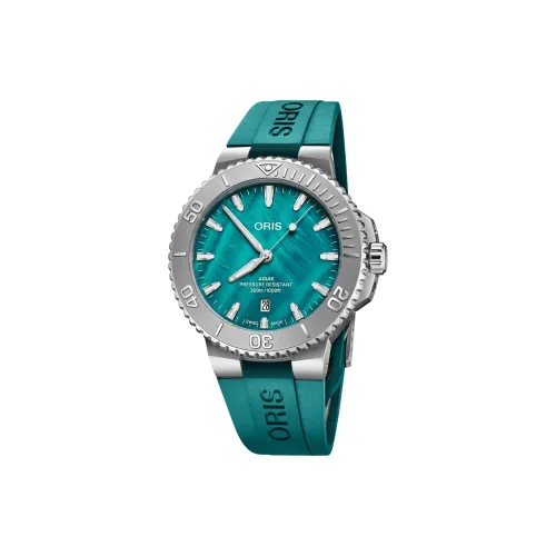 Oris Автоматический Механический Механизм Мужские Часы Часы 43,5 мм Синий Циферблат Корпус из Нержавеющей Стали Резиновый Ремешок