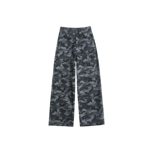 SNZX Камуфляж Стандартные Широкие Брюки Женские Джинсы