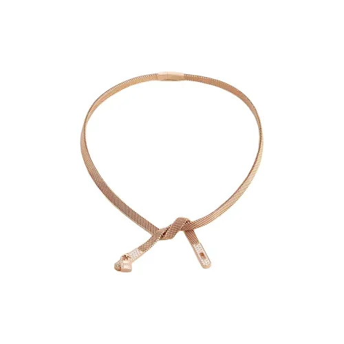 HERMES Diamond Necklaces Unisex Rose Gold HERMES Диамантовые ожерелья Унисекс Розовое золото