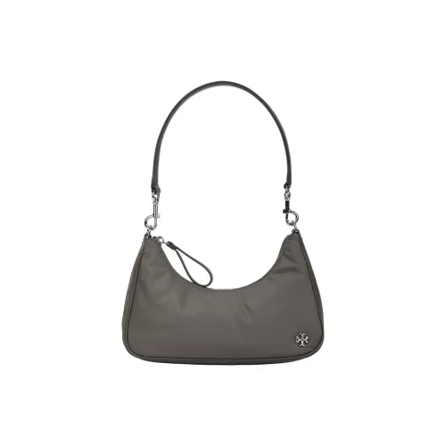 Tory Burch Mercer Нейлон Плечевая сумка Маленькая Женская Каменно-черная