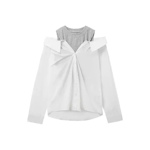 GRAYISMOON Белые Женские Рубашки