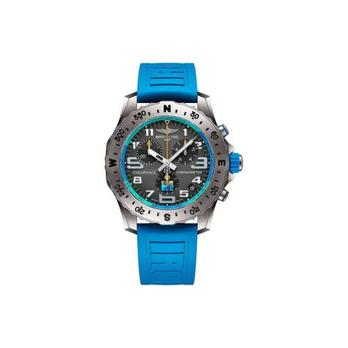 Breitling Professional Collection Кварцевый механизм Мужские часы Часы 44 мм Серый циферблат Титановые корпуса часов Резиновый ремешок