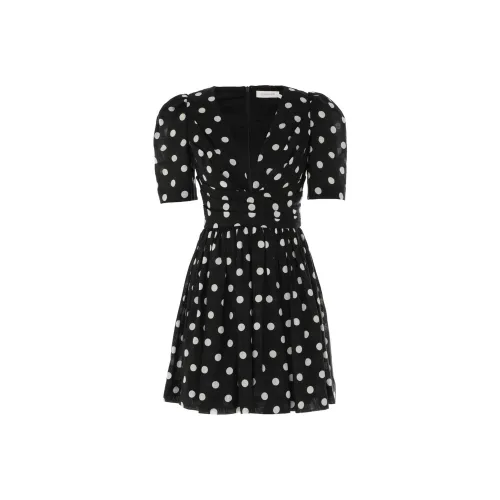Zimmermann SS24 Короткое платье с короткими рукавами женское черное