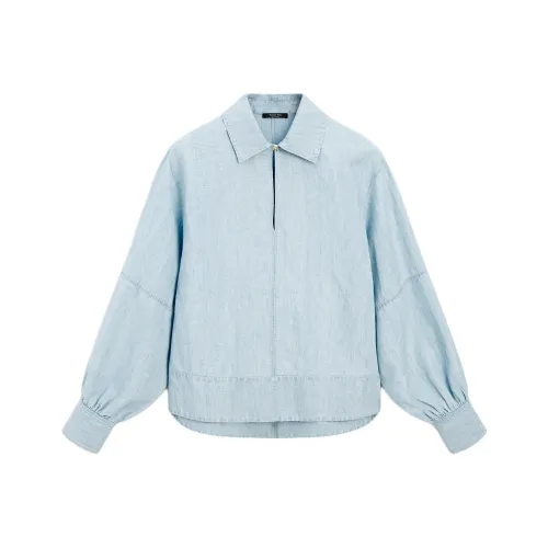 Massimo Dutti Blue Women's Shirts Масимо Дутти Синие Женские Рубашки