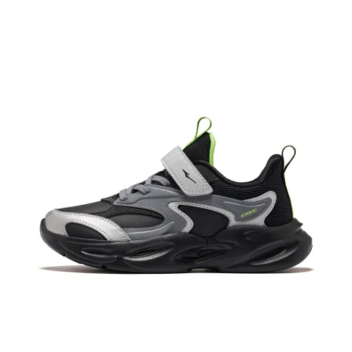 ERKE KIDS Устойчивый к истиранию Баланс Низкий Топ Детские Лайфстайл Обувь Глубокий Черный Ярко-Серебристый Глубокий Холодный Серый Подростки