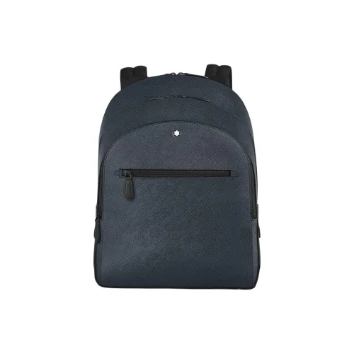 MONTBLANC Рюкзак из коровьей кожи средний мужской синий
