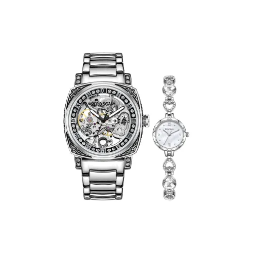 Zero Scale Кварц Автоматический Механический Механизм Металлический Ремешок Часы Унисекс Серебристый Циферблат