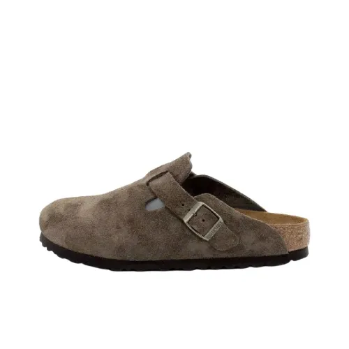 Биркенсток Бостон Устойчивые к истиранию Домашние тапочки Женские Бетон Серый Узкий