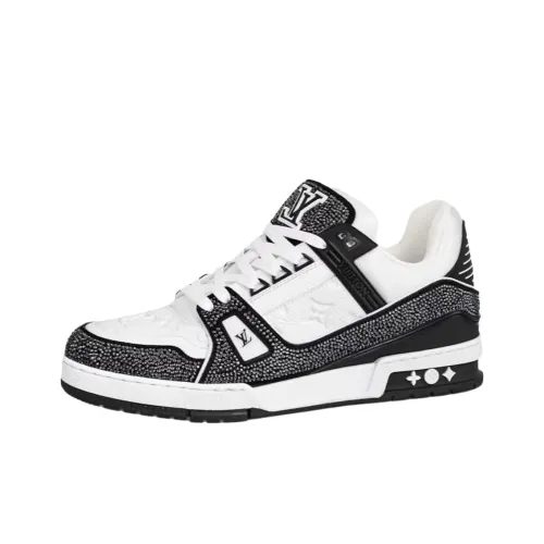 LOUIS VUITTON Тренер Стильные Скейтбординги Унисекс Черный Белый