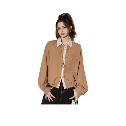 FAWENXIANGZI Верблюжий Желтый Женские Рубашки