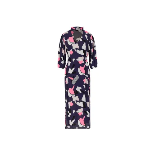 ARMANI EXCHANGEAE Длинное платье с длинными рукавами женское фиолетовое