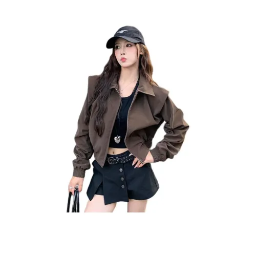 GOSNACE Коричневый Женский Короткий Пальто