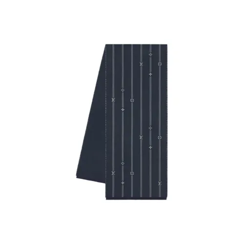 LOUIS VUITTON Шерстяные вязаные шарфы Мужской Морской синий