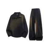 Чёрный свитшот + чёрные штаны