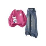 Яркий торт Кролик Babu K, ягодно-красный + однотонный джинсовый синий