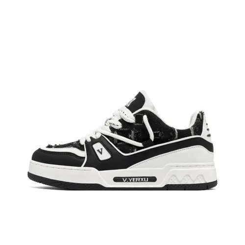 V.YERXU Skate Sneaker Модный GOOD Looking Черный белый Кроссовки для скейтбординга Мужской Белый черный