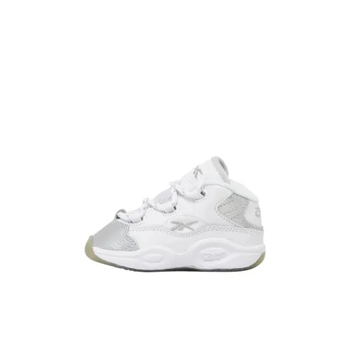 Reebok Question Mid Топ Обувь для малышей Белый серебристый Infant And Toddler