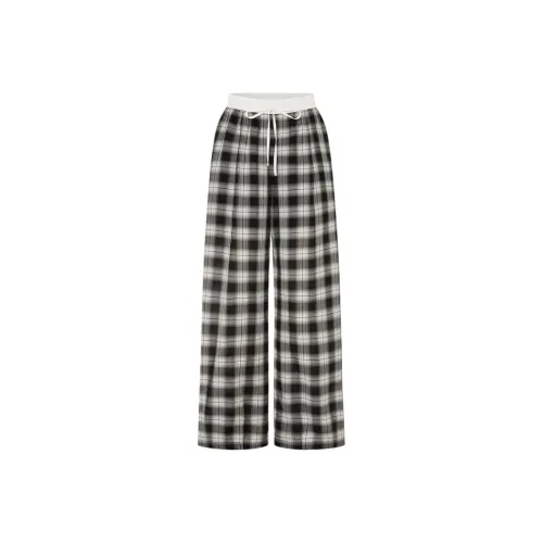 MO CO Черный Белый Клетка Женские Повседневные Штаны