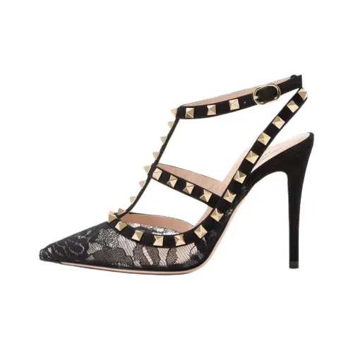 Valentino Rockstud Узкий каблук Высокие каблуки 10 см Женские Черный