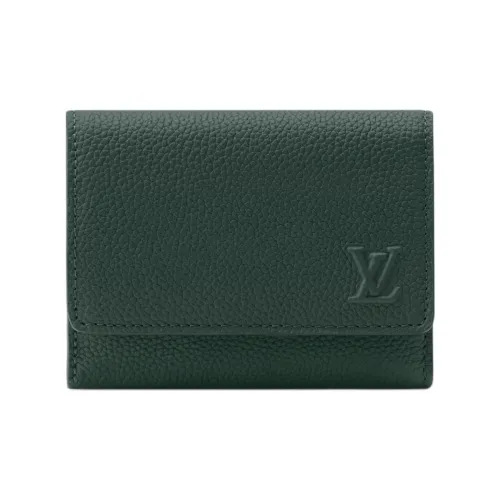 LOUIS VUITTON Victor Телячья кожа Кошелек Мужской Лесной зеленый