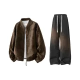 Коричневый топ + черные штаны