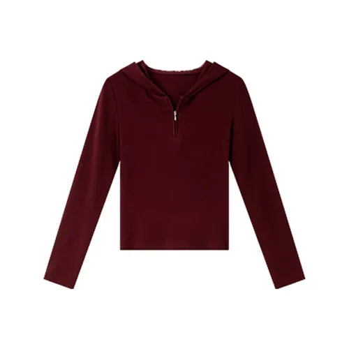 LUYOUYE Темно-красные женские футболки T