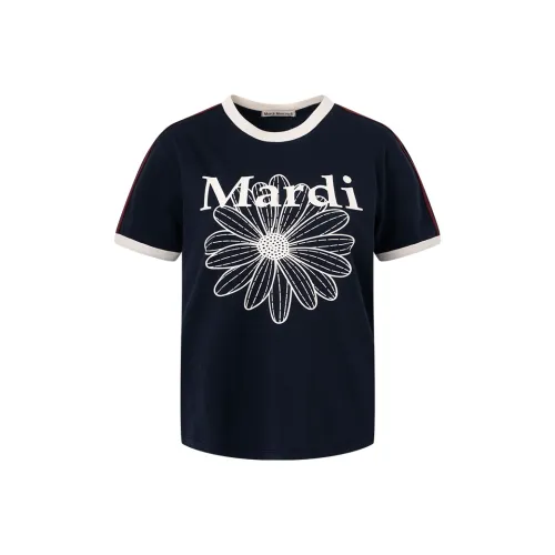 MARDI MERCREDI SS25 T Рубашка Женская Морской Цвет Слоновая кость Корейский стиль