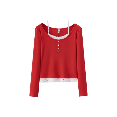 SEM R Стандартный Длинный Рукав Т-Рубашка Женская