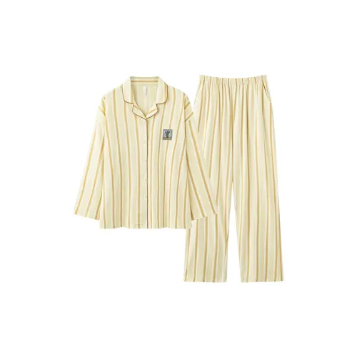 Qin Jing Желтый Женские Пижамные Комплекты