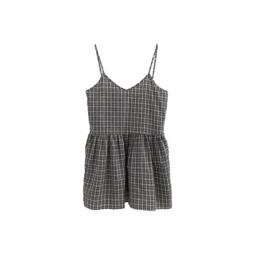 LOWEAR Check Лента Оборочный топ на бретелях Женские