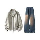 Хаки топ + кибер зеленые штаны