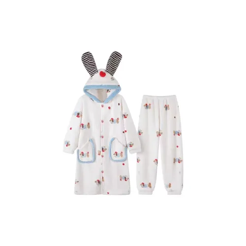 UYH Сон Robe+Pants Женские Пижамные комплекты