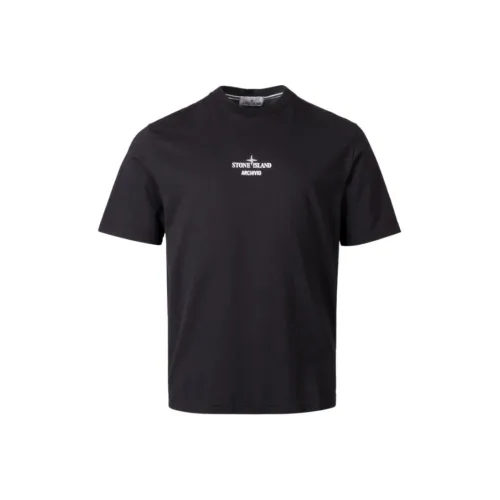 STONE ISLAND Мужские черные T-рубашки