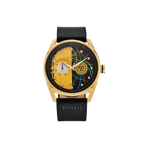 CITIZEN Ecology Drive Collection Светильник Кварцевый механизм Кожаный ремешок Часы 42 мм Мужские часы Желтый циферблат часов