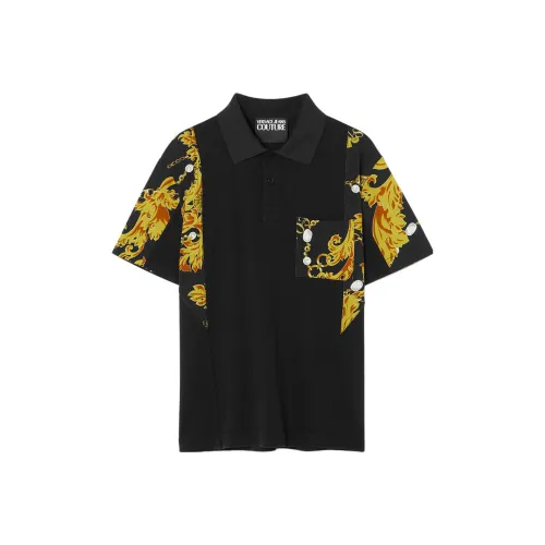 VERSACE JEANS COUTURE Мужская черная поло