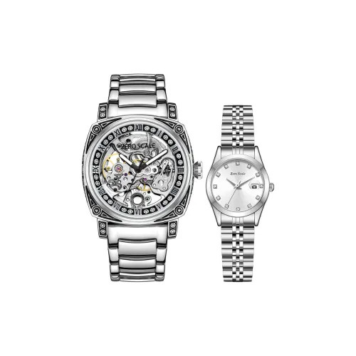 Zero Scale Кварц Автоматический Механический Механизм Металлический Ремешок Часы Унисекс Серебристый Циферблат