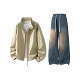 Абрикосовый топ + кибер-зеленые штаны