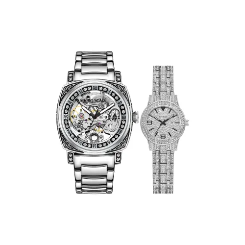 Zero Scale Кварц Автоматический Механический Механизм Металлический Ремешок Часы Унисекс Серебристый Циферблат