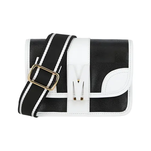 MOSCHINO Сумка через плечо из кожи женская черная и белая