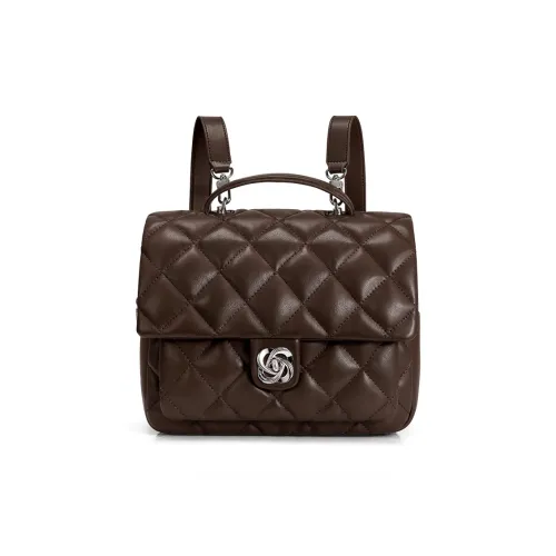 JUST STAR ПУ (полиуретан) Рюкзак Большой Женский Шоколад Коричневый Анкора Красный