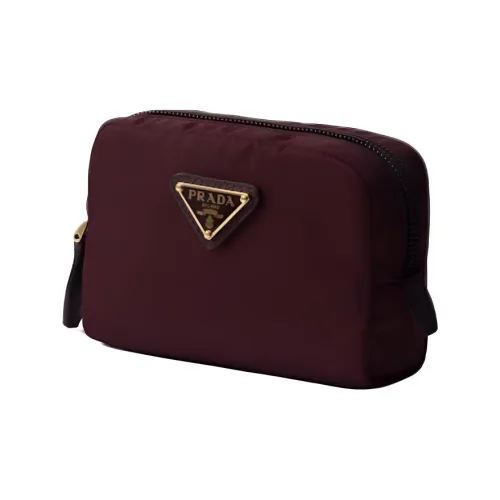 PRADA RE Нейлон Переработанный Полиамид Клатч Женский Бордовый