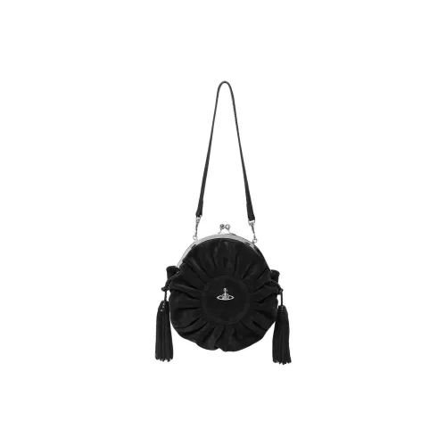 Vivienne Westwood Rosie Телячья кожа Круглая Сумка Сумка через плечо Сумка на плечо Женская Черная